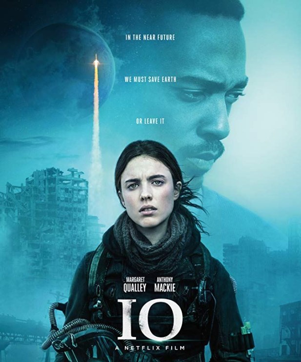 Netflix's IO- Poster with Margaret Qualley & Anthony Mackie