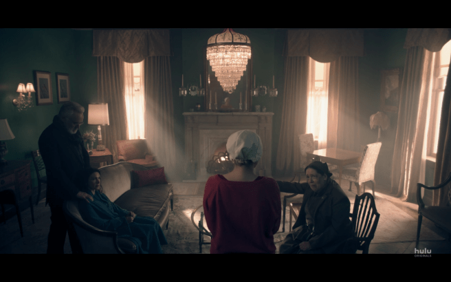 Handmaid's Tale S3Ep2 Lydia, June, Joseph &amp; Eleanor in Parlor