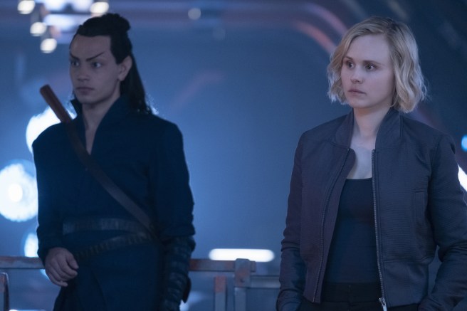 Star Trek: Picard S1E6 Evan Evagora as Elnor and Alison Pill as Dr Agnes Jurati