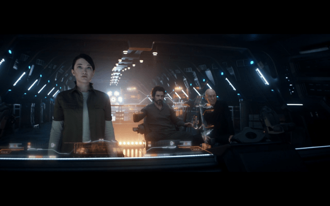 Star Trek Picard S1E8 Soji, Rios & Picard as La Sirena Enters Transwarp Conduit