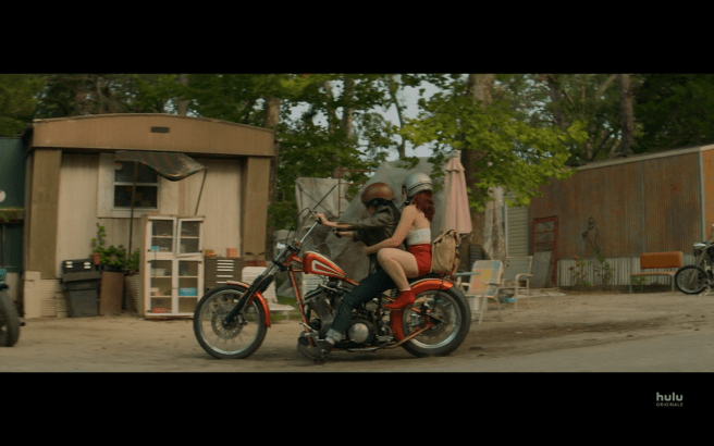 Reprisal S1E6 Gertrude &amp; Meredith on Bike