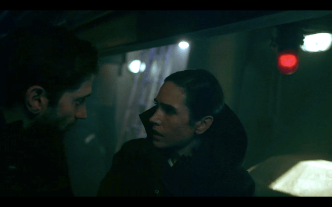 Snowpiercer S1Ep3 Melanie &amp; Ben Have a Tete a Tete in the Tunnel