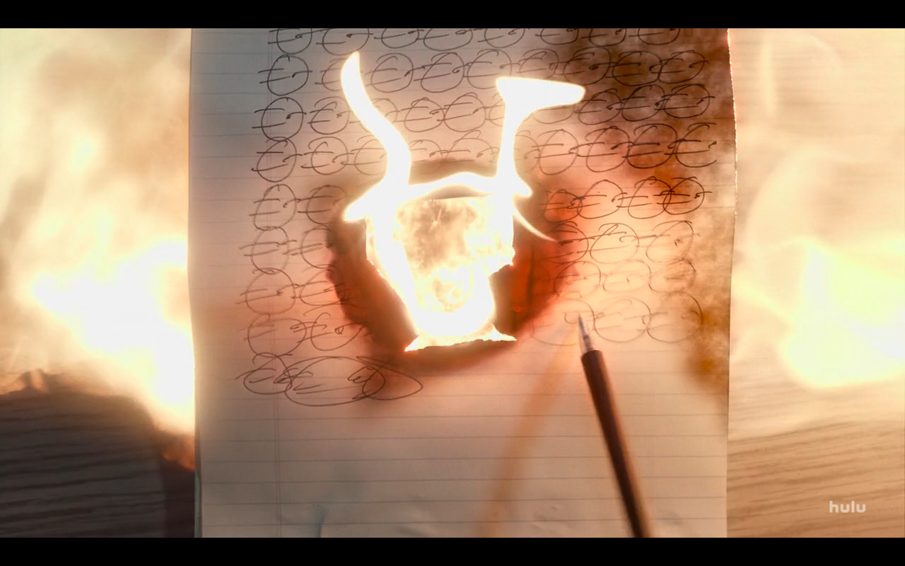 Helstrom S1Ep1 Consumption Symbol Catches Fire