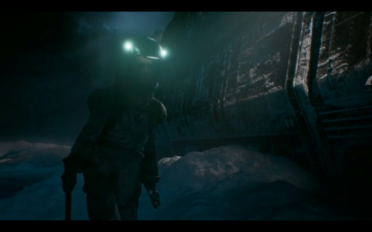 Snowpiercer S1Ep10 Melanie Walks Next to Train