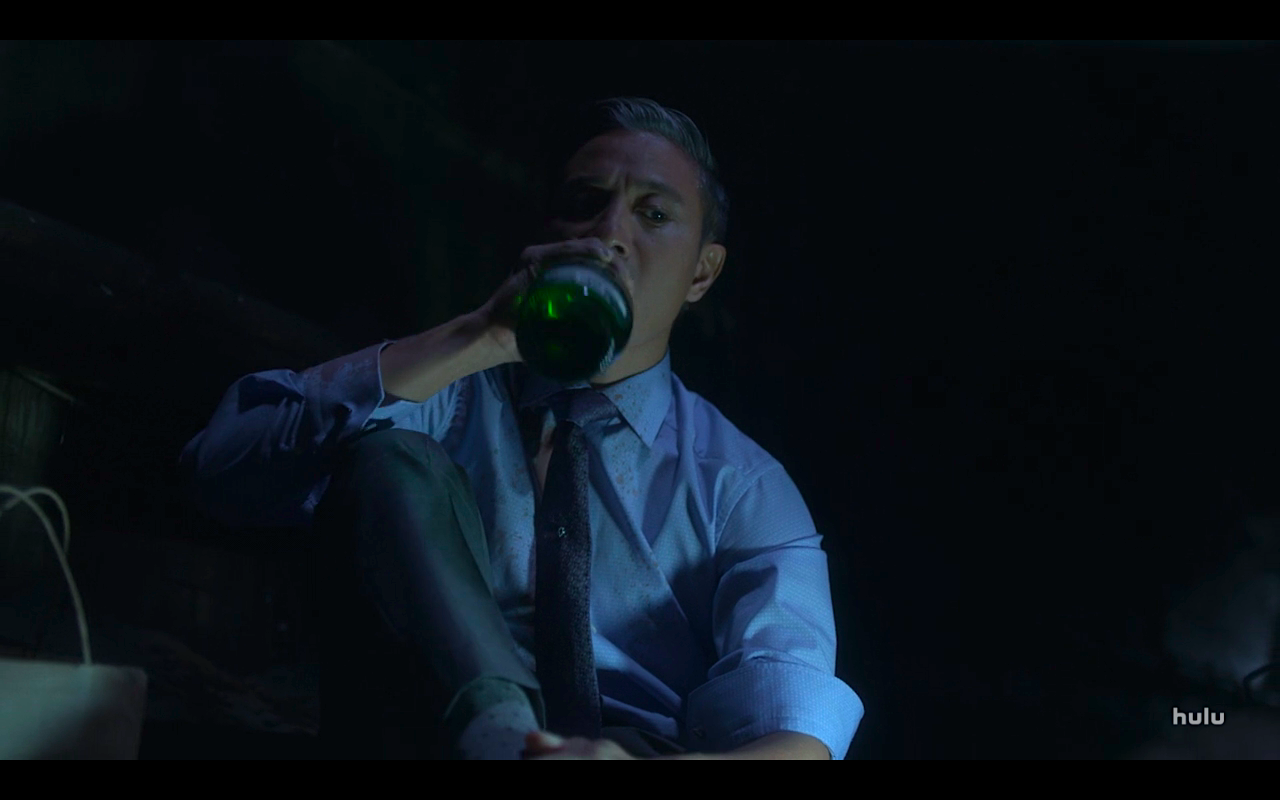 Helstrom S1Ep4 Chris Drinks Wine with His New Bud Keeper