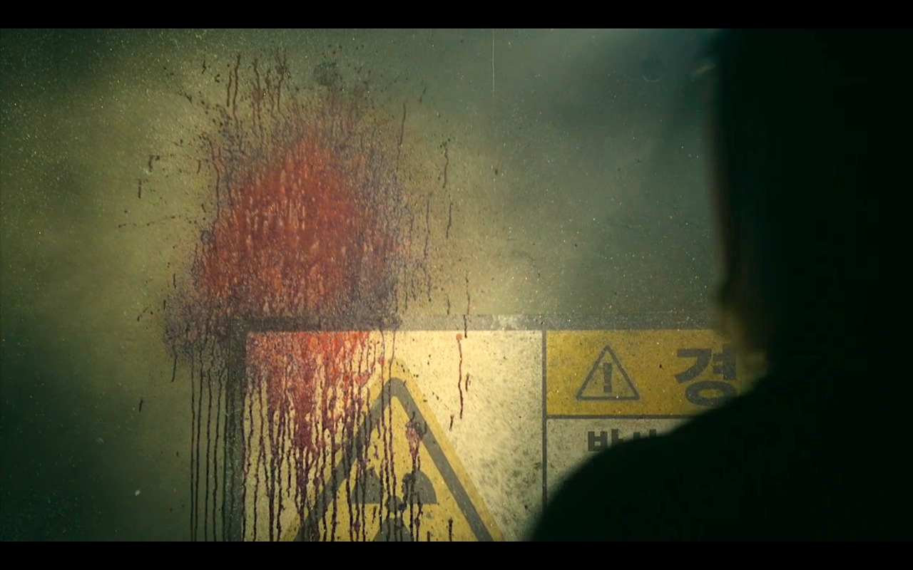 Snowpiercer S3Ep1 Blood Splatter & Radiation Symbol
