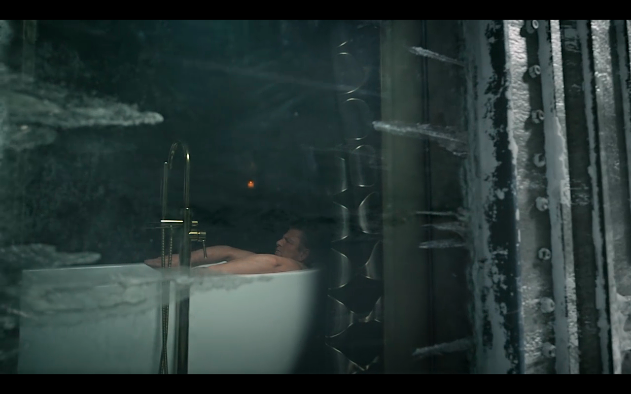 Snowpiercer S3Ep1 Wilford in the Tub