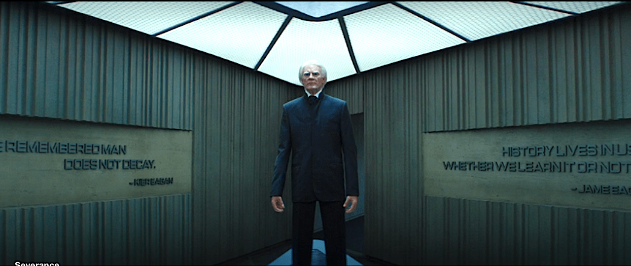 Severance S1Ep3 Jame Eagan Statue