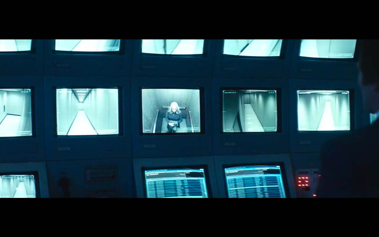 Severance S1Ep7 Cobel in Elevator on Monitor